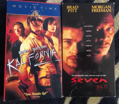 2x BRAD PITT Serial Killer Movies VHS Tapes SEVEN & KALIFORNIA, View more