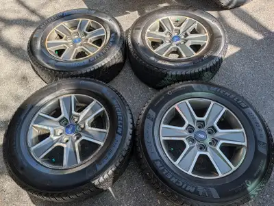Set of four (4), 18" Ford F-150 OEM Machined Wheels (6x135) & Michelin X-Ice Winter Tires (275/65/R1...