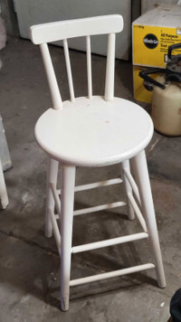 Old stool with backrest