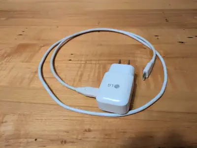 Charges at regular speed (not rapid). LG phone charger. This was probably from when I had the Nexus...