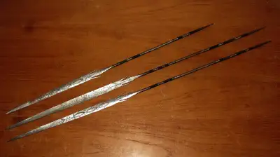 These 3 metal spears were obtained by my father on a trip to Senegal, West Africa in the 1970s, and...