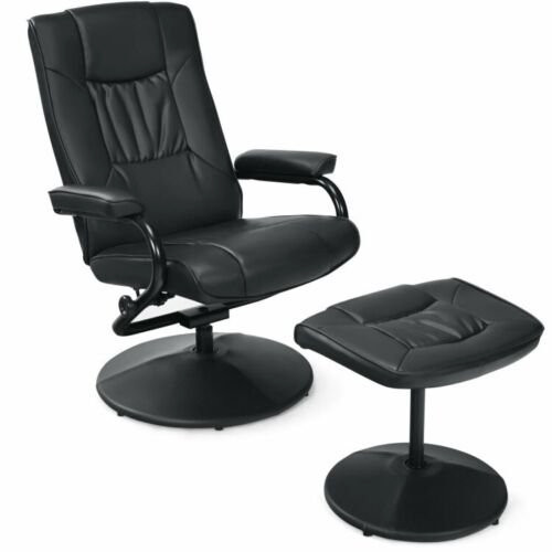 Accent Armchair Swivel Recliner Chair With Ottoman - Black in Chairs & Recliners in Kitchener / Waterloo