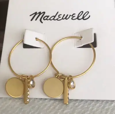 Beautiful gold plated earrings with zirconia stones , View more