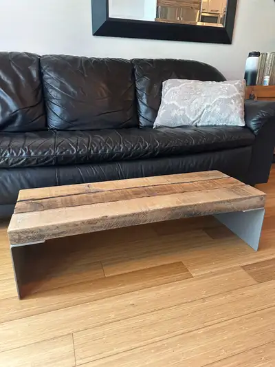 Industrial boho chic rustic interior design barn board leg mid century modern pipe live edge antique...