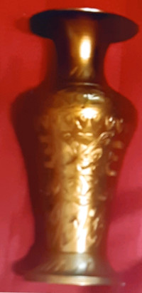 Little Vintage Indian Brass Engraved Vase