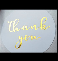 50 Thank You Stickers  (1 inch)