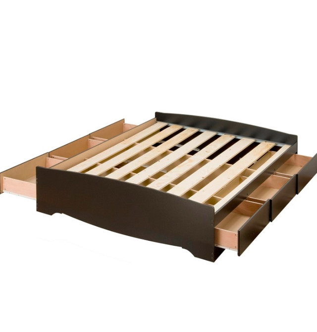 Platform Storage Bed with Bookcase Headboard in Beds & Mattresses in Regina - Image 2