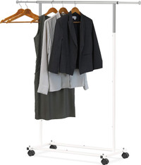 NEW SimpleHouseware Standard Rod Clothing Garment Rack, White 13