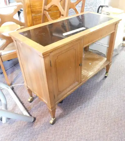 Vintage Wood Sideboard on Casters – Functional Elegance, View more