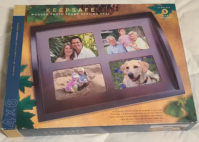*NEW* KEEPSAFE Solid Wooden Photo Frame Serving Tray535727032972748803