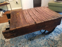 Coffee Table - Vintage Railway Pull Cart