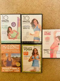 5 Workout DVDs (Pilates, Yoga, 10 Minute Solution)