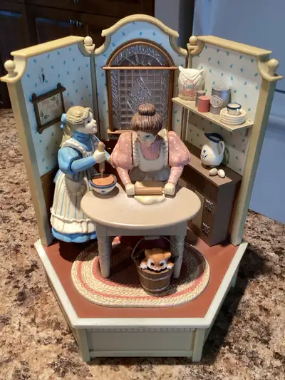 Vintage Enesco wind up music box. Plays “Au Claire De La Lune”. On and Off button. Cooking lessons -...