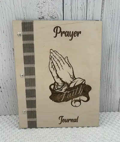 HAND CRAFTED WOOD PRAYER JOURNAL, View more