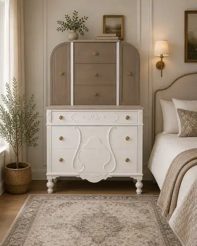 refinished antique dresser , View more