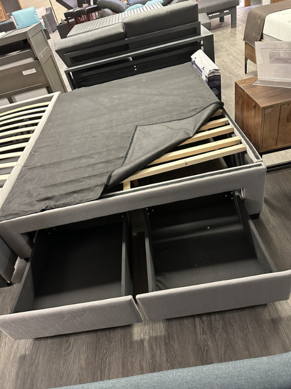 NEW IN BOX Platform bed with 2 Storage Drawers in all 4 Sizes in Beds & Mattresses in Kamloops
