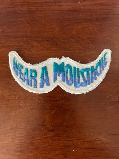 Vintage  WEAR  A MOUSTACHE patch, View more