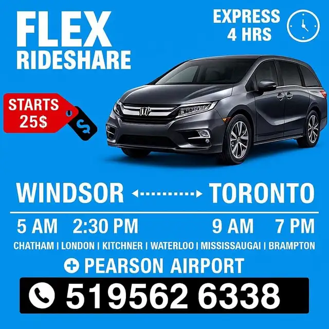 London to Toronto Rideshare Daily