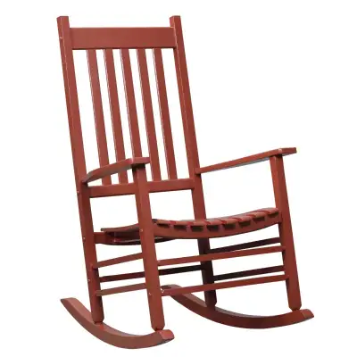Wooden Porch Rocking Chair. Wine Red Color., View more