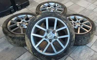 Tires size 225 /45 R17 Rims size 17x7 ET 50 Center bore (DIA): 66.1 mm Bolt pattern 4x114.4 Offset 5...