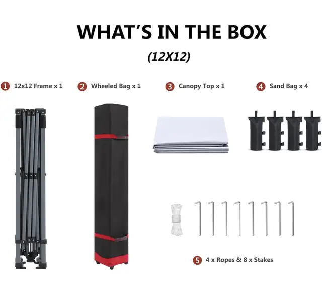 ABCCANOPY Commercial-grade Pop up Canopy, 12X12, White - NEW in BBQs & Outdoor Cooking in Ottawa - Image 10