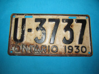 plaque auto voiture immatriculation license plate 1930