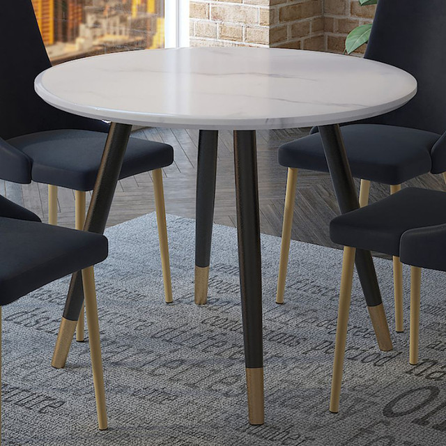 Emery Round Dining Table in White and Black (CLOSING SALE) in Other Tables in Edmonton