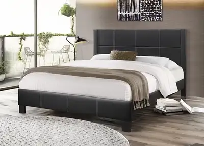 Lit double moderne avec matelas, View more