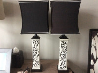 As New...Set of Stunning Black & White Table Lamps