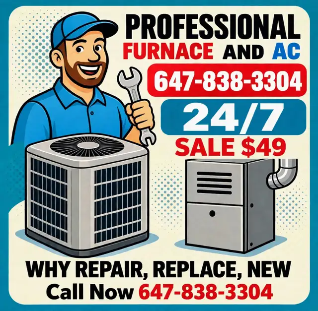 Winter Furnace Sale $49 – 24/7 Furnace/AC Repair – Mississauga,