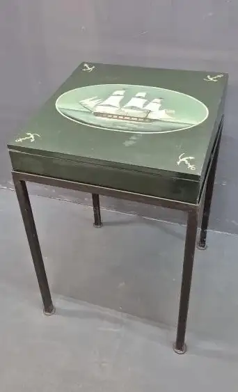 SMALL LIFT TOP DESK WOOD + METAL BASE, View more