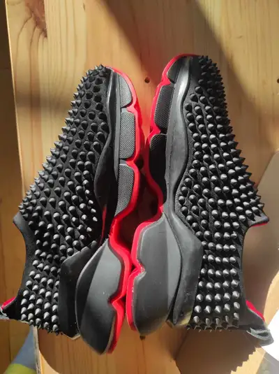 Black Spiked Slip-On Sneakers, View more