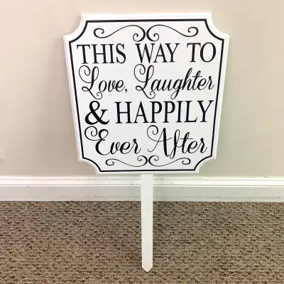 Wedding Event Sign Decorative Wood Decor Sign with Stake, View more