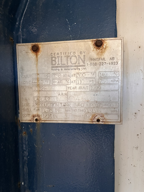 Bilton 120 gallon Sour service Pressure tank in Heavy Equipment in Prince Albert - Image 2