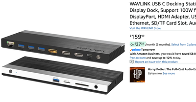 NEW USB C Docking Station 4k Triple Monitors 100W Power Delivery, View more