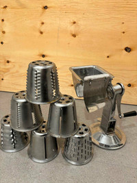 Manual grinder/slicer set, 6 blades included 
