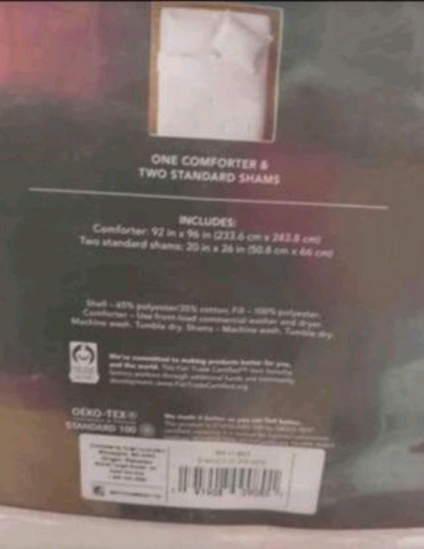 3pc Comforter and Sham Set White Chambray Full/Queen- Brand New in Bedding in Mississauga / Peel Region - Image 2