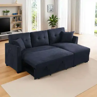 Reversible Sleeper Sectional Sofa Storage and Pull Out Sofa Bed, View more