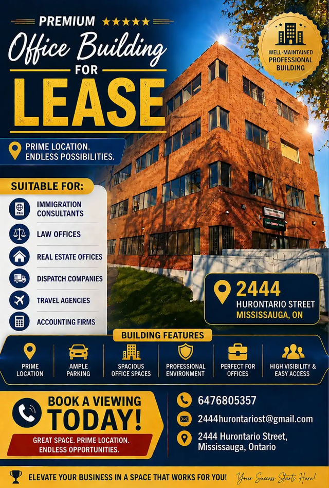 Premium Office Spaces FOR LEASE | Prime Location in Mississauga