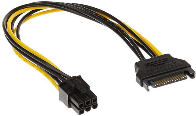 PCI-e power adapter cables. 6 to 8 pin, molex to 8p, sata to 8p in General Electronics in Markham / York Region - Image 3