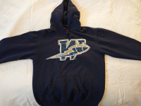 Blue Bombers hoodie, size small but fits more like a medium.