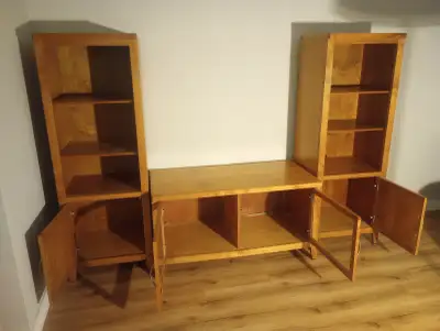 TV stand with matching bookshelves, View more