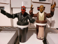 2 1999 Star Wars Episode 1 Cup Toppers Taco Bell/Pizza Hut/KFC