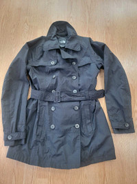 Women's North Face Trench Coat Black, size Medium