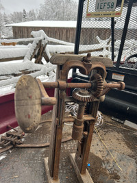 Antique Log builders drill press 