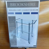 NEW Brookshire rolling bar cart