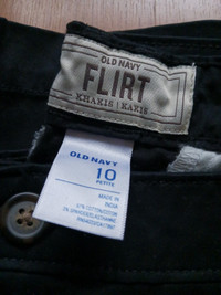 Old Navy Black Flirt Khakis size 10. 3 pairs for $30! New!
