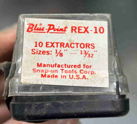 Vintage Blue Point 10 PC Multispline Extractor Set Rex-10