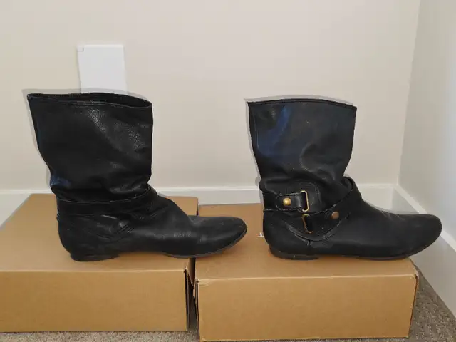 Nine West Women Leather Boots - Black - Size US 8.5 M in Women's - Shoes in Calgary - Image 6