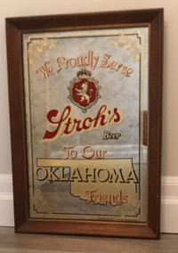Stroh’s We Proudly Serve To Our Oklahoma Friends Bar Mirror
